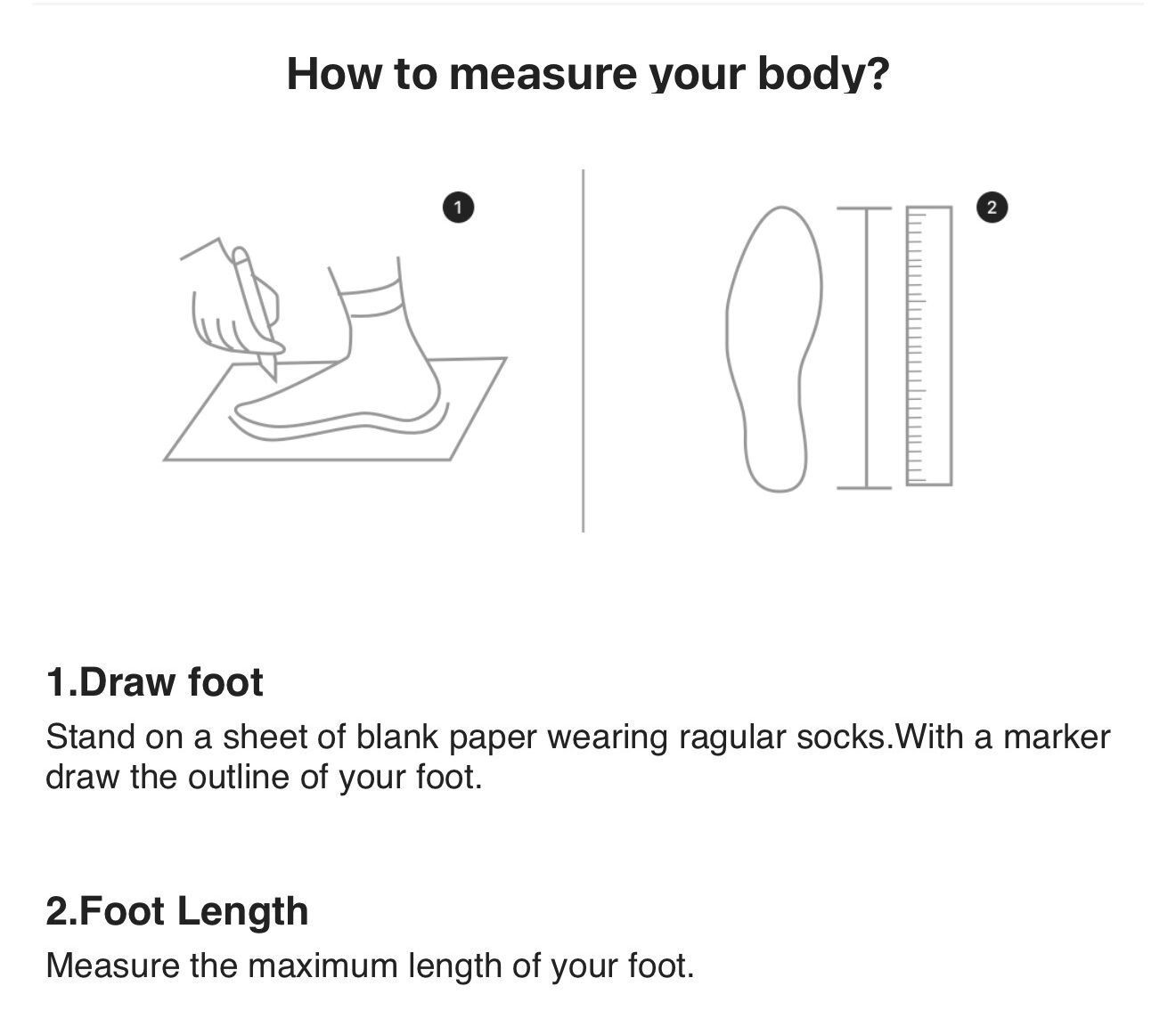How to measure foot length for Hacoo shoes